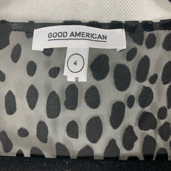 Good American Burnout Leopard Sheer Night Out Casual Top Size 4 - Picture 6 of 12